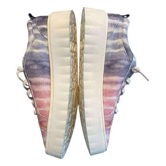Roxy Sheilahh Slip-On Platform Sneaker Shoe Pink Blue White Tie Dye Stripe 8 - Picture 6 of 11